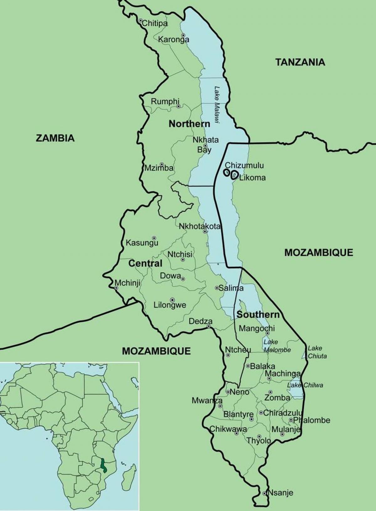 地图马拉维表示区