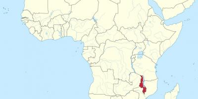 非洲的地图显示马拉维